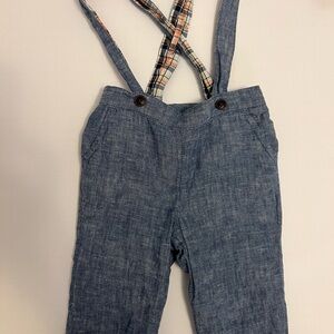 Janie and Jack Baby Linen Overalls